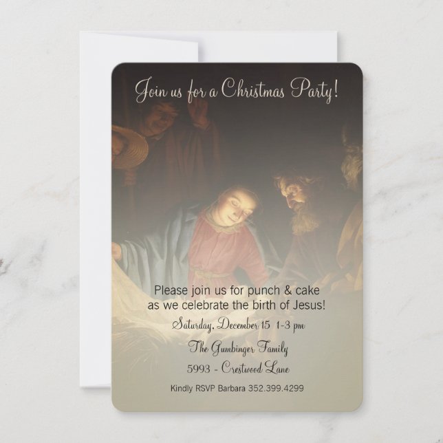 Invitación Celebración del Fiesta de navidades por Jesús (Anverso)