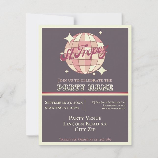 Invitación Celebración del fiesta de verano con temática de S (Anverso)