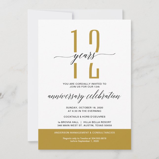 Invitación Celebración del Fiesta del aniversario de los nego (Anverso)