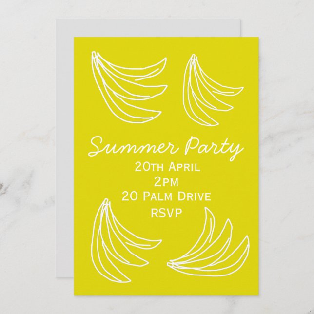 Invitación Celebración del fiesta del picnic de plátano de ve (Anverso / Reverso)