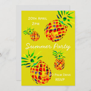 Invitación Celebración del fiesta tropical de piña de verano