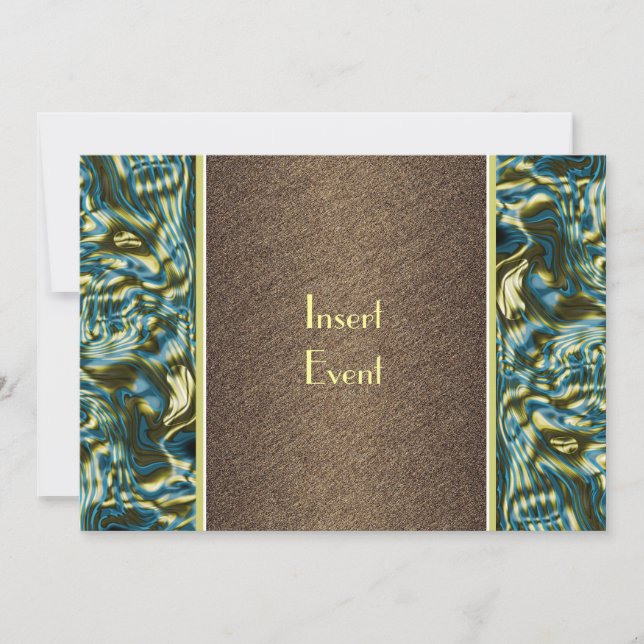 Invitación Celebración del fiesta verde oro marrón (Anverso)