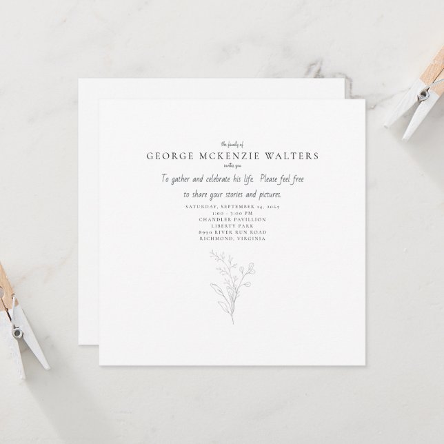 Invitación Celebración del follaje hecho a mano (Anverso/Reverso In Situ)