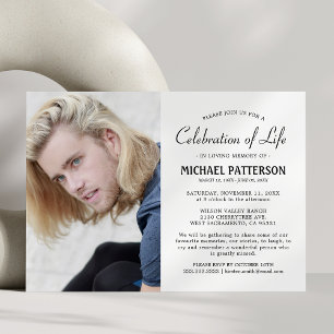 Invitación Celebración del funeral de foto de vida