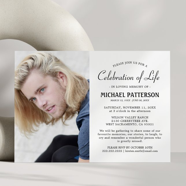 Invitación Celebración del funeral de foto de vida (Subido por el creador)