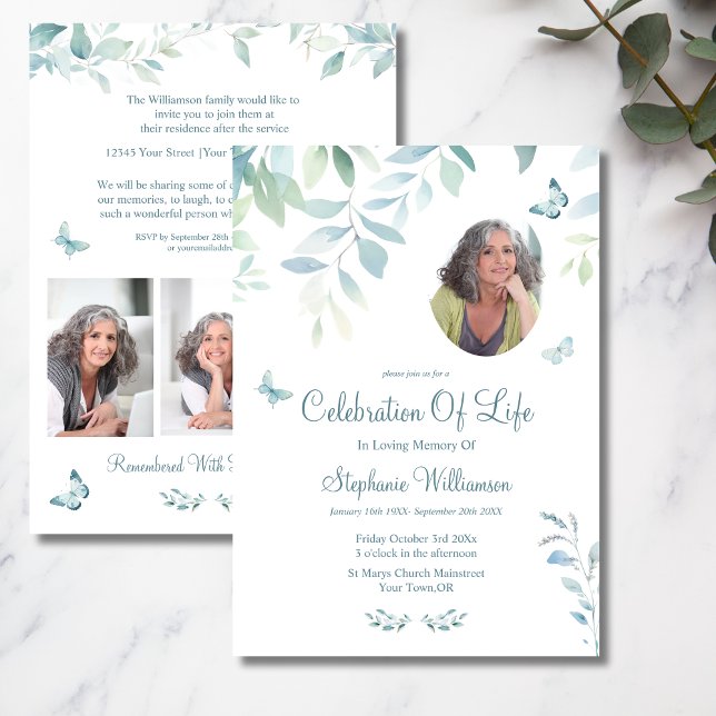 Invitación Celebración del funeral de la mariposa fotográfica (Subido por el creador)