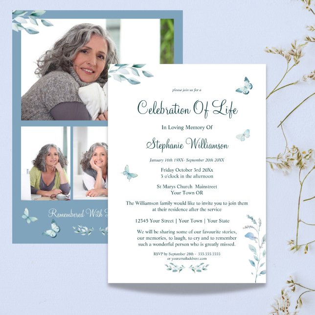 Invitación Celebración del funeral de la mariposa fotográfica (Subido por el creador)