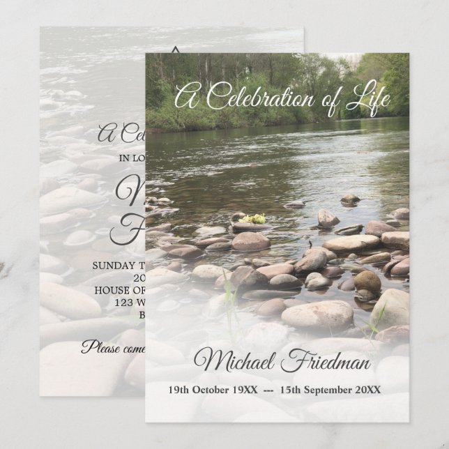 Invitación Celebración del funeral de la vida judía (Anverso / Reverso)