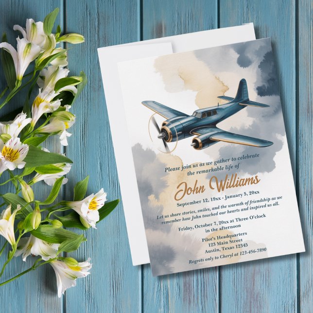 Invitación Celebración del funeral del avión conmemorativo az (Subido por el creador)