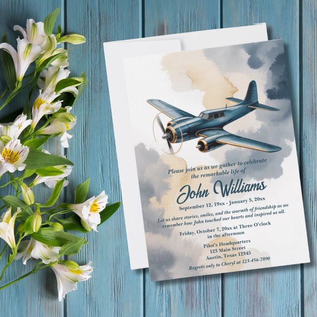 Invitación Celebración del funeral del avión conmemorativo az (Subido por el creador)