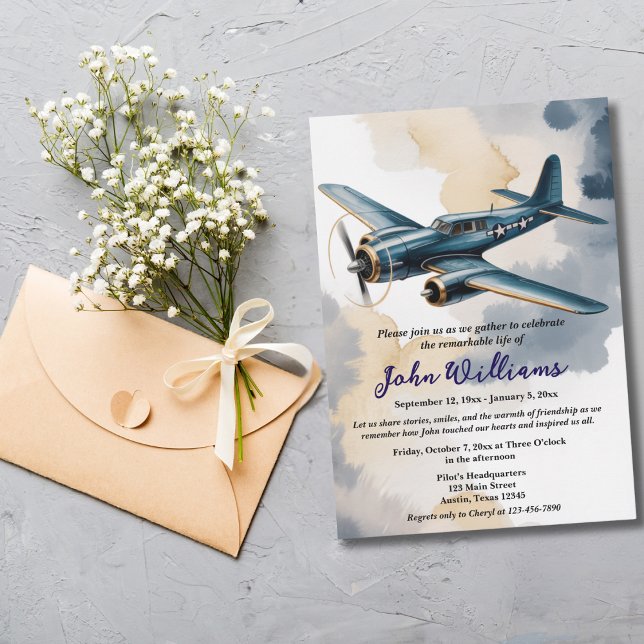 Invitación Celebración del funeral del avión conmemorativo az (Subido por el creador)