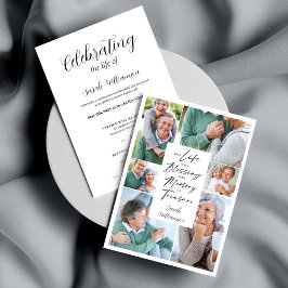 Invitación Celebración del funeral del Collage de fotos de la