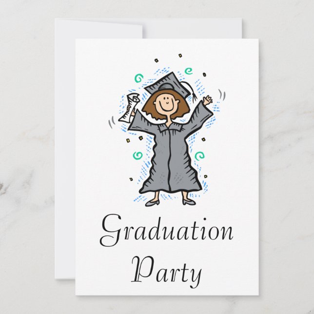 Invitación Celebración del graduado del chica (Anverso)