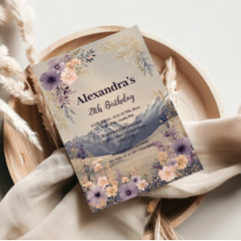 Invitación Celebración del hito de la montaña de flores silve
