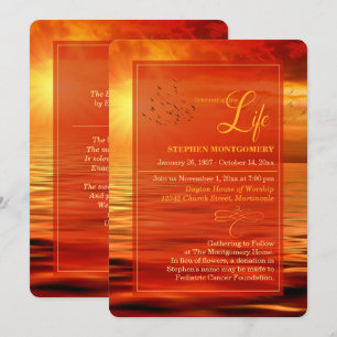 Invitación Celebración del horizonte del atardecer en el océa