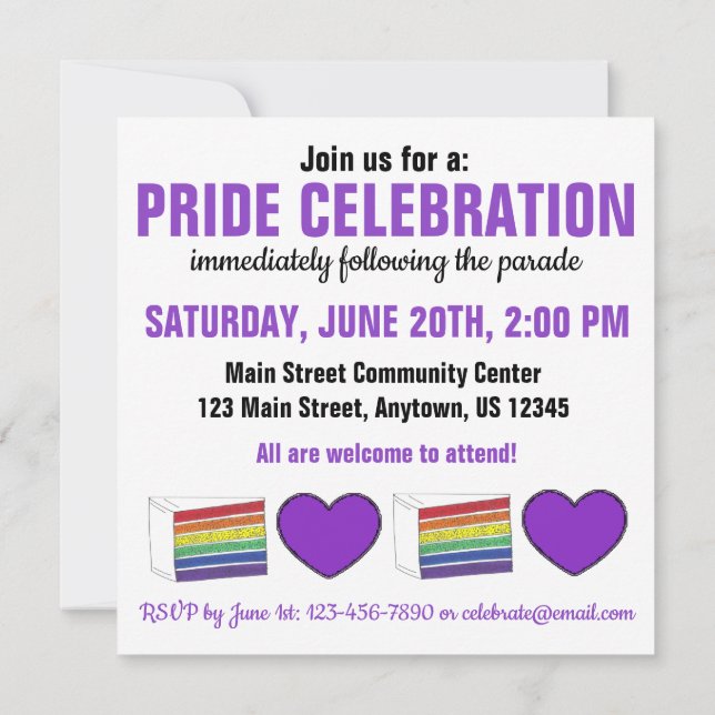 Invitación Celebración del Mes del Orgullo Gay LGBT (Reverso)