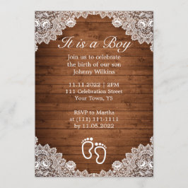 Invitación Celebración del nacimiento de un niño de raza blan