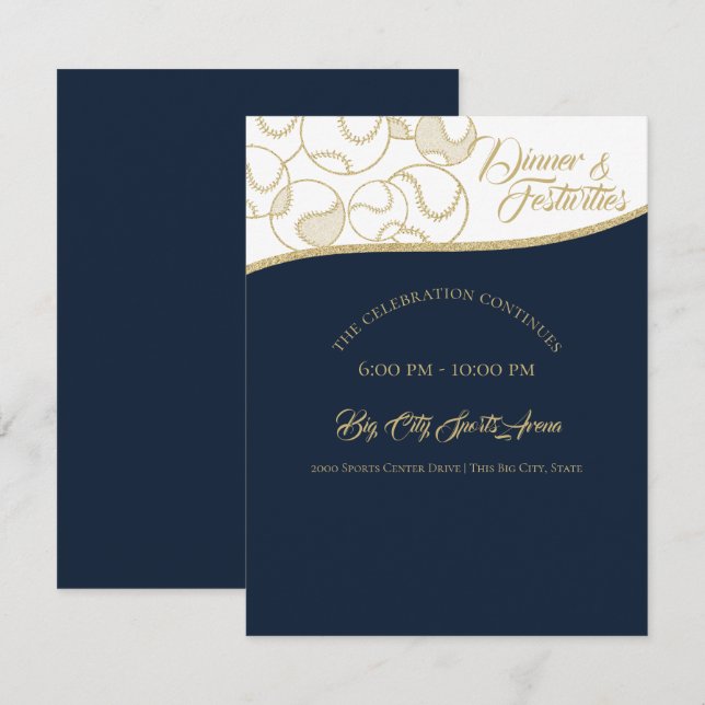 Invitación Celebración del oro del béisbol de Softball (Anverso / Reverso)