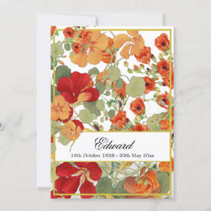 Invitación Celebración del oro floral conmemorativo del funer