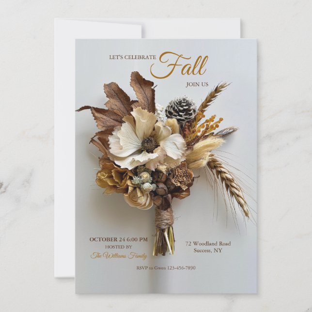 Invitación Celebración del otoño (Anverso)