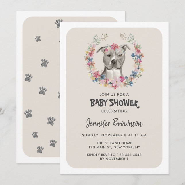 Invitación Celebración del Perro Terrier de Staffordshire (Anverso / Reverso)