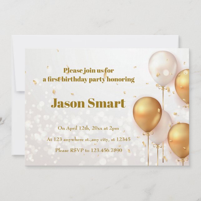 Invitación Celebración del primer cumpleaños de Little Hero (Anverso)