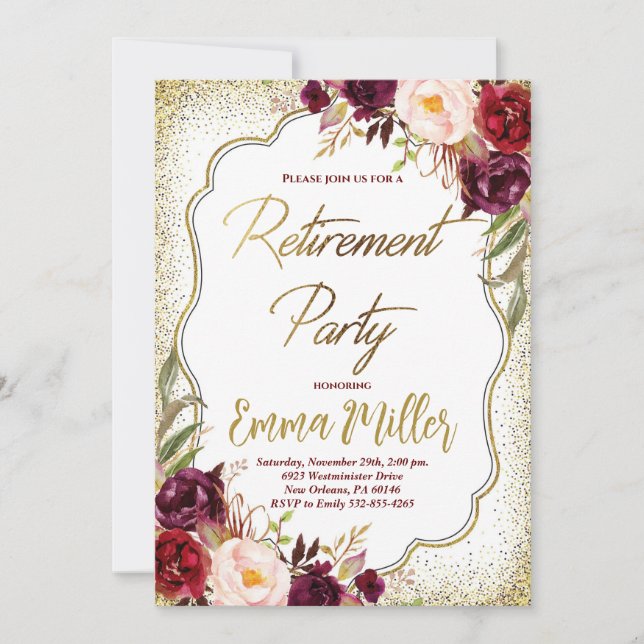 Invitación Celebración del retiro de Borgoña y Oro (Anverso)