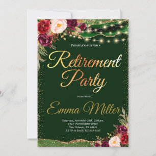 Invitación Celebración del retiro de Borgoña y Oro