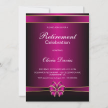 Celebración del retiro negro y rosa