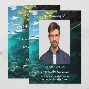 Invitación Celebración del Servicio de la Vida Buzo de Buceo