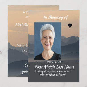 Invitación Celebración del Servicio de la Vida en Globo Aeros