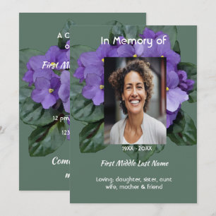 Invitación Celebración del Servicio de la Vida Violeta Africa