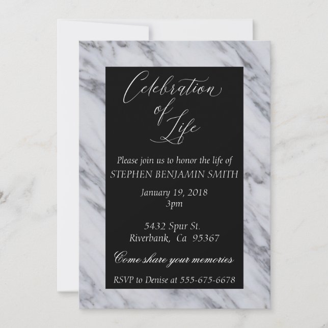 Invitación Celebración del Servicio de Monumento a la Vida Má (Anverso)