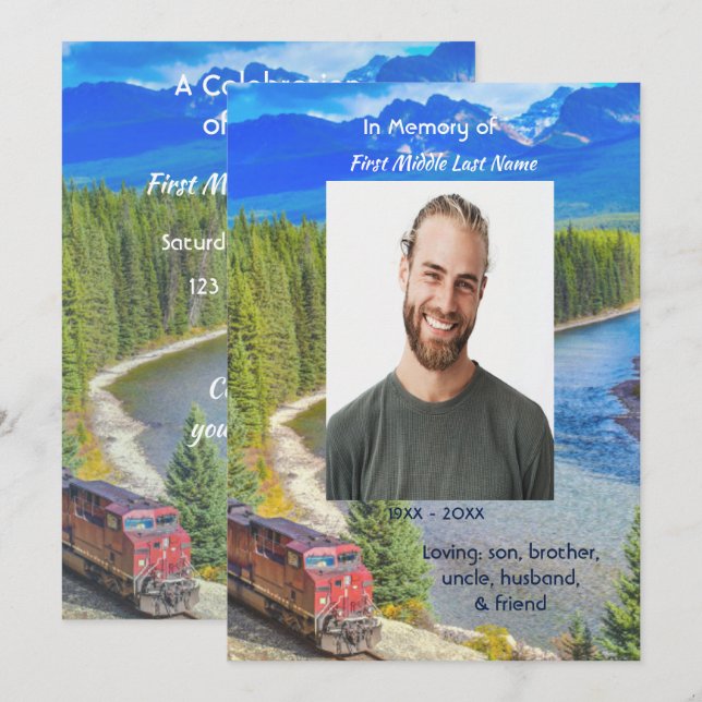 Invitación Celebración del Servicio de Tren de Vía Férrea Fer (Anverso / Reverso)