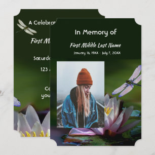 Invitación Celebración del servicio de vida Dragonfly Lotus F
