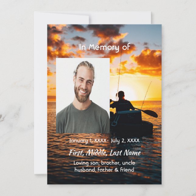 Invitación Celebración del servicio de vida invita a Kayak Sp (Anverso)