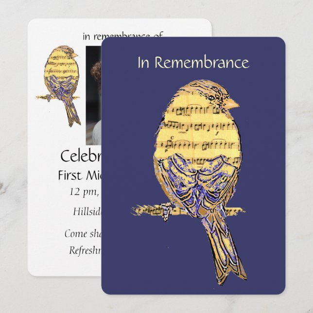 Invitación Celebración del servicio de vida Invitar a la canc (Anverso / Reverso)