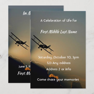 Invitación Celebración del Servicio de Vida Piloto Avión Vola