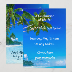 Invitación Celebración del Servicio de Vida Playa Tropical Ex