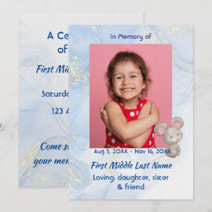 Invitación Celebración del Servicio de Vida Ratón Lindo Niños