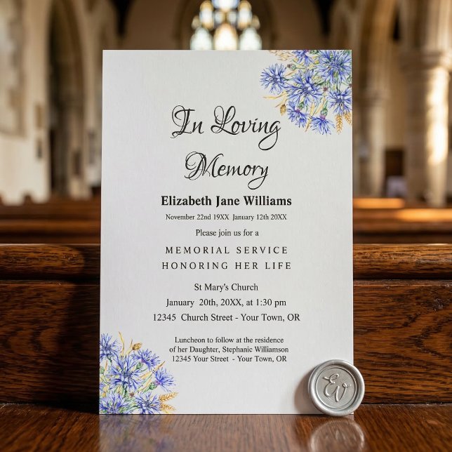 Invitación Celebración del Servicio Memorial de la Flor de Ce (Subido por el creador)