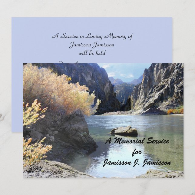 Invitación Celebración del Servicio Memorial Vida Tranquila R (Anverso / Reverso)