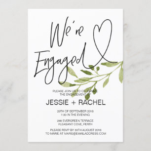Invitación Celebración del Simple Eucalyptus Engagement Party