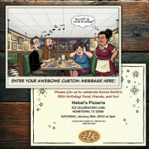 Celebración divertida de grupo en la pizzería