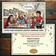 Celebración divertida de grupo en la pizzería