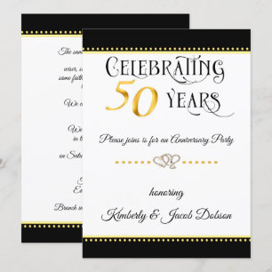 Invitación Celebración dorada del 50 aniversario