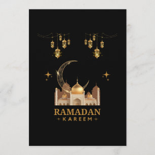 Invitación Celebración dorada floral de Ramadan Kareem