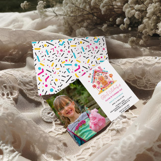 Invitación Celebración dulce de Candyland Niños foto de cumpl