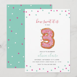 Invitación Celebración dulce el | tres del cumpleaños