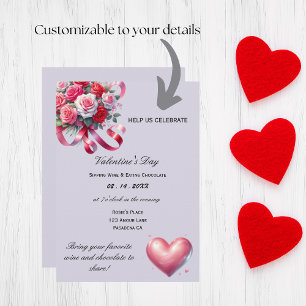 Invitación Celebración El día de San Valentín elegante